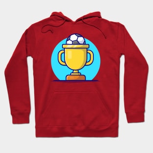 Soccer Gold Trophy Cartoon Vector Icon Illustration (2) Hoodie